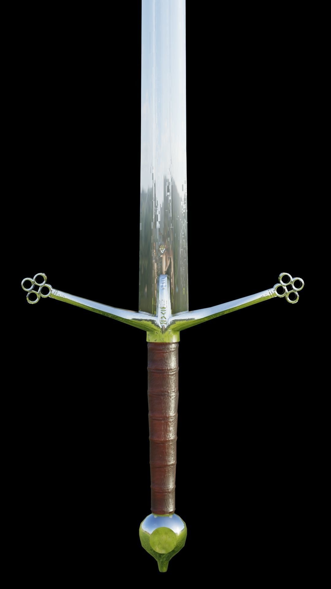 Scottish Claymore - long sword  Low-poly 3D model_5