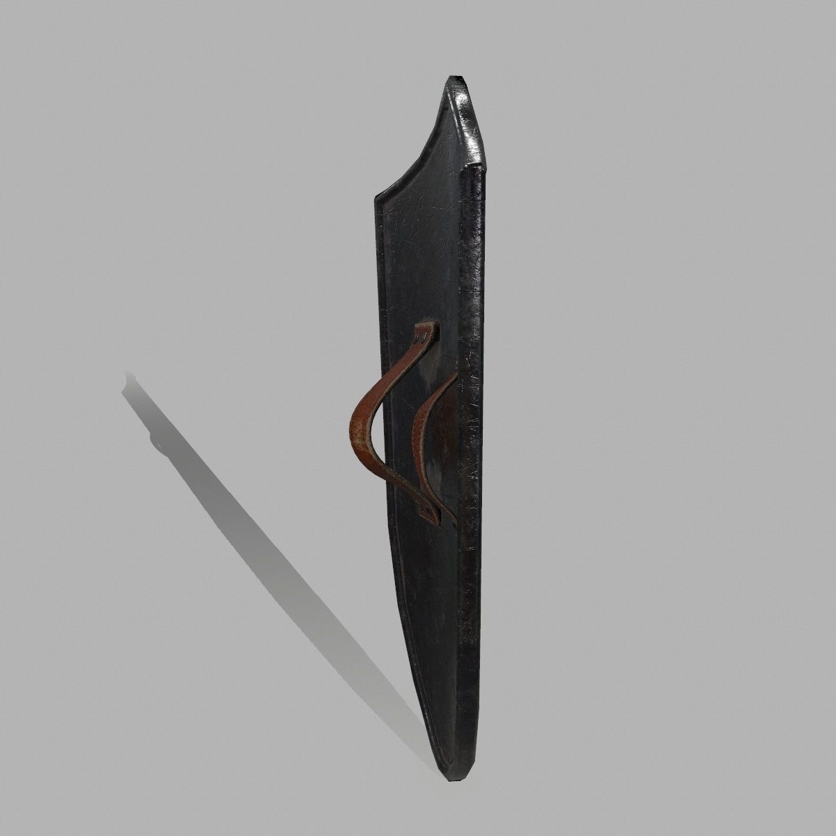 Shield sword with wooden handle Low-poly 3D model_2