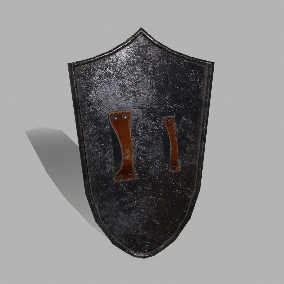 Shield sword with wooden handle Low-poly 3D model_3