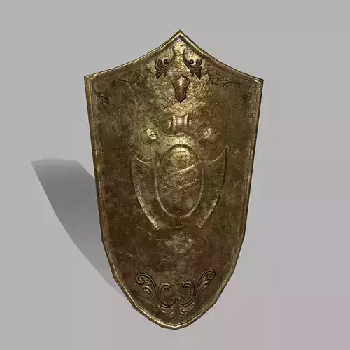 Shield sword with handle Low-poly 3D model