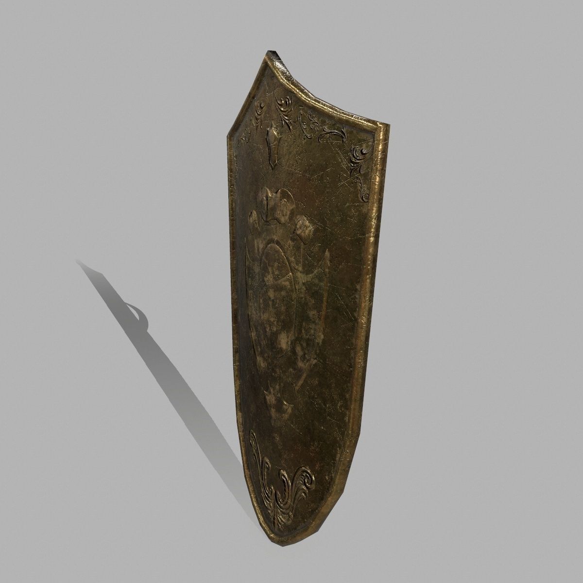Shield sword with handle Low-poly 3D model_5