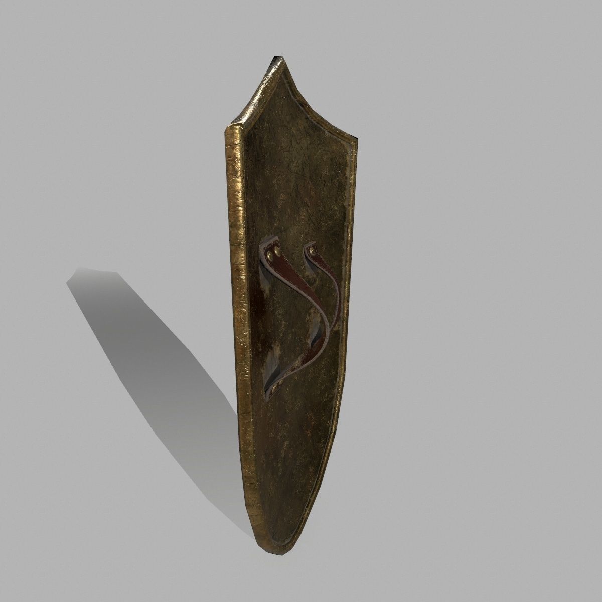 Shield sword with handle Low-poly 3D model_4
