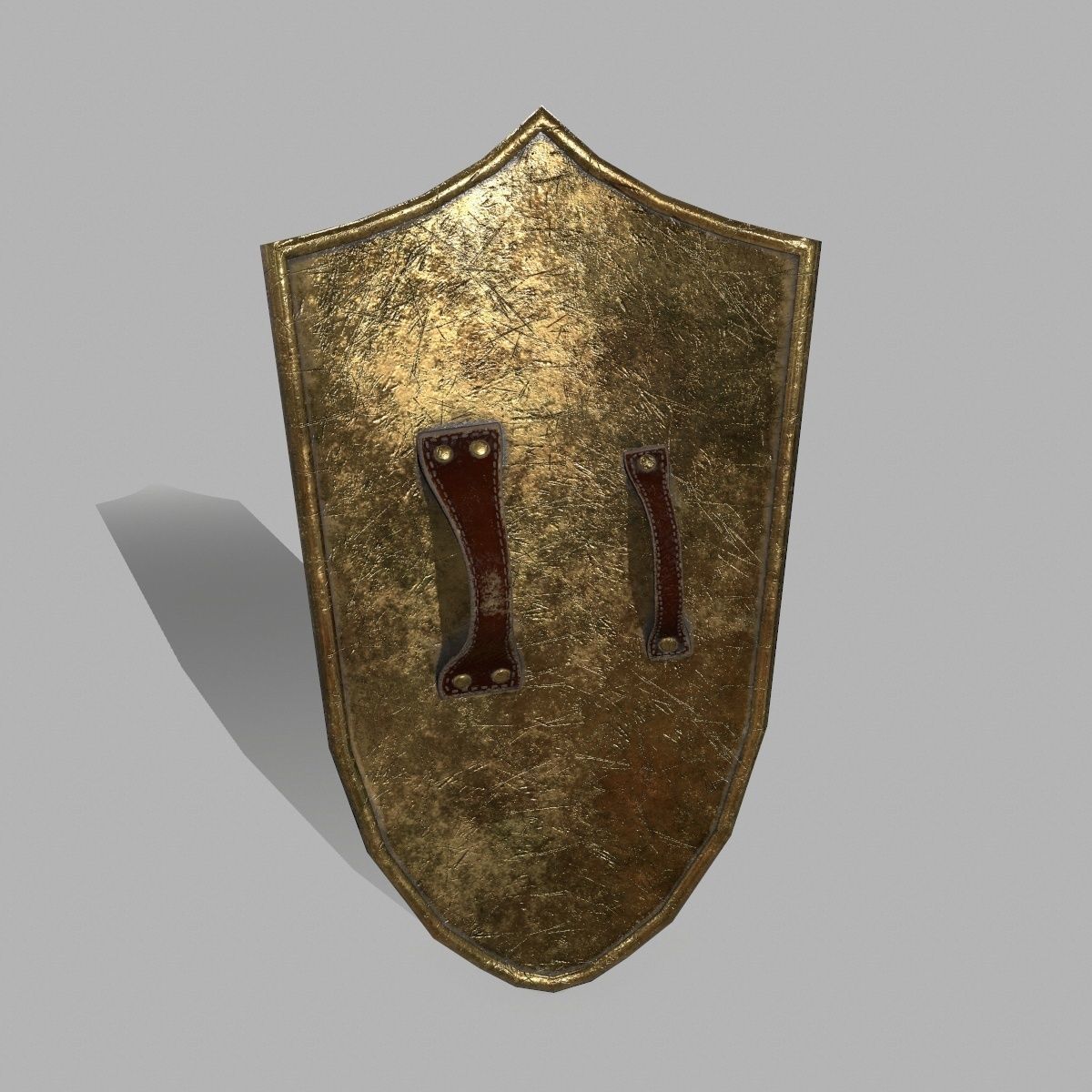 Shield sword with handle Low-poly 3D model_3