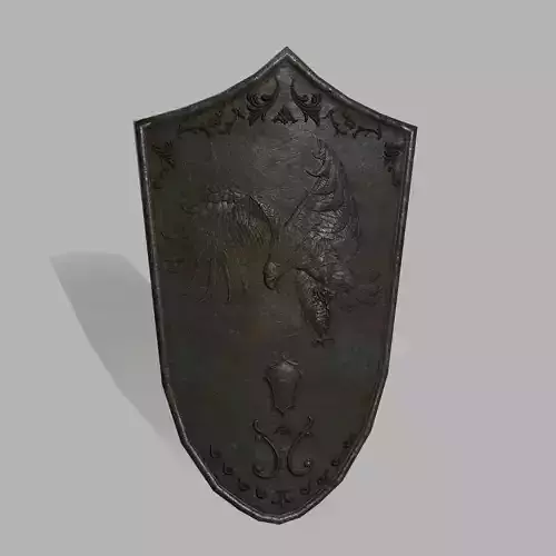 Shield sword with handle Low-poly 3D model