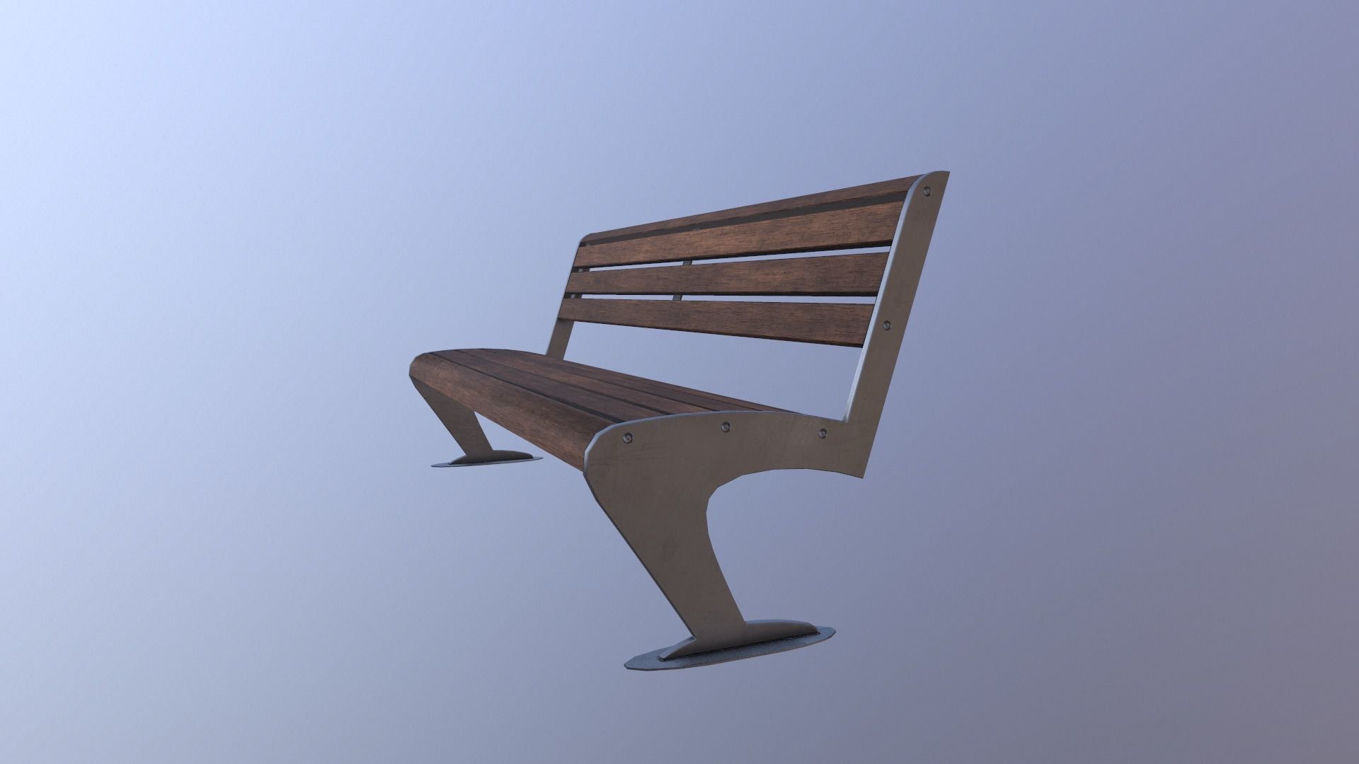 Bench Low-poly Game Ready Model wooden Low-poly 3D model_4