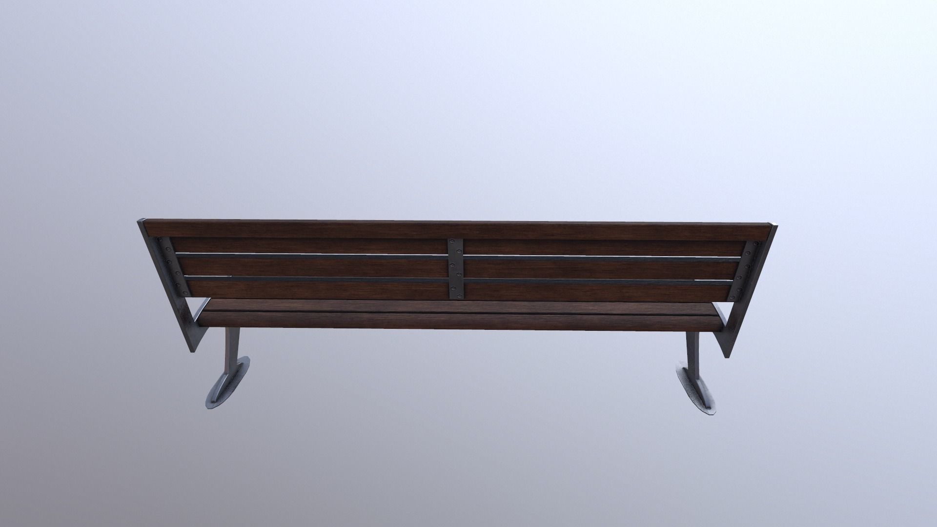 Bench Low-poly Game Ready Model wooden Low-poly 3D model_3