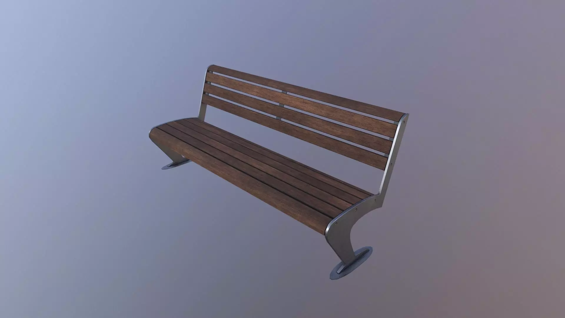 Bench Low-poly Game Ready Model wooden Low-poly 3D model_0