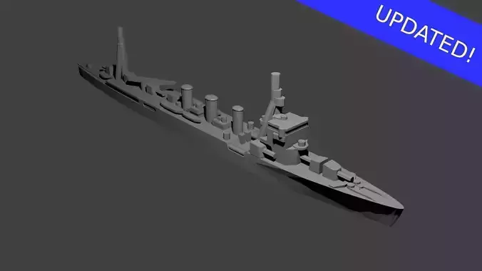 Japanese Nagara Class Cruiser Warship 3D print model