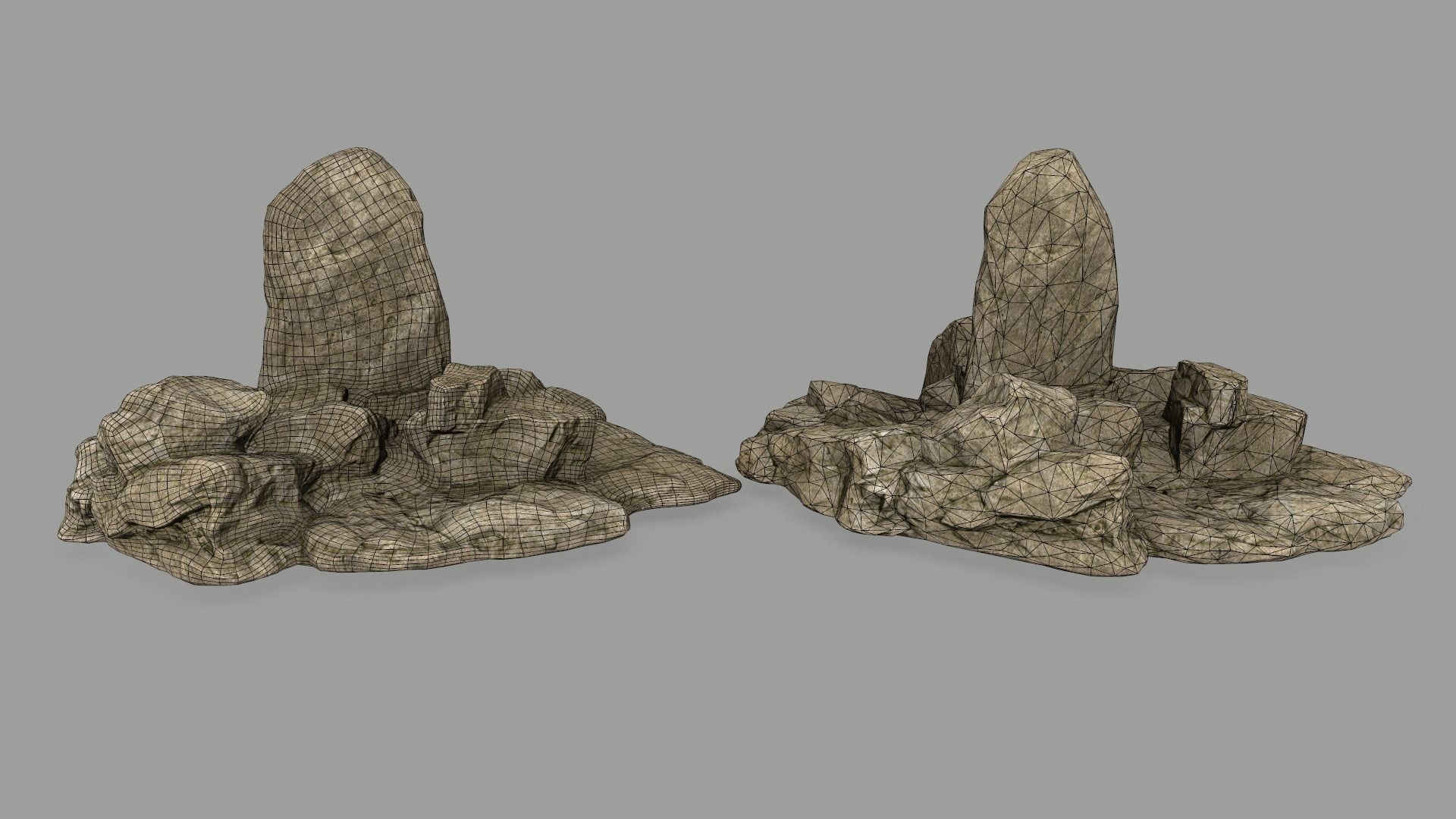 desert rocks   Low-poly 3D model_13