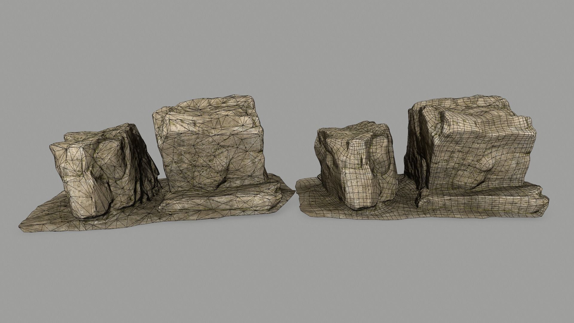 desert rocks   Low-poly 3D model_12