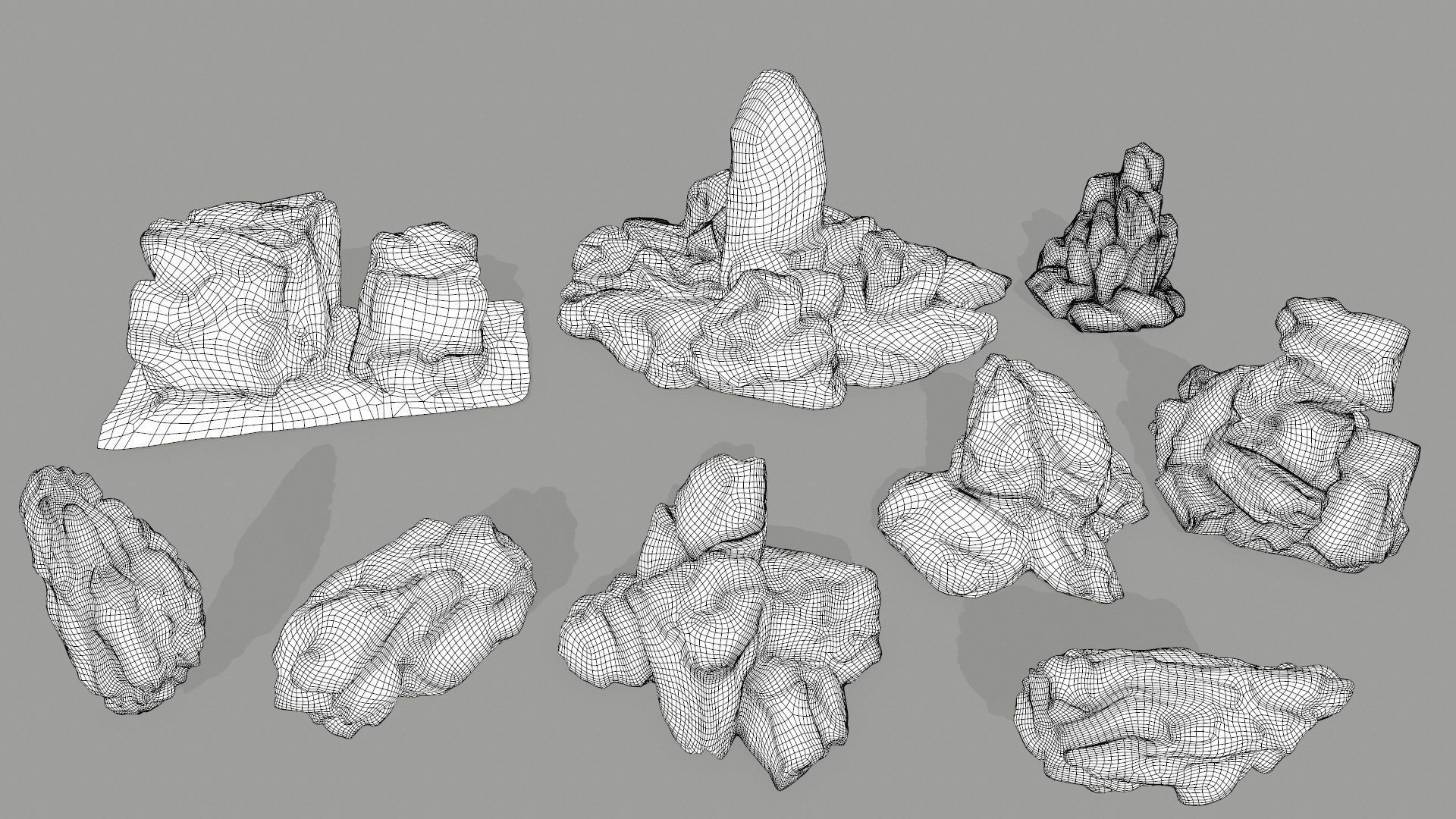 desert rocks   Low-poly 3D model_21