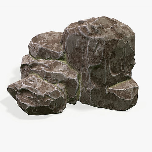 Stone PBR rocks Low-poly 3D model