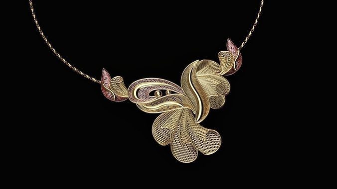  necklaces and earrings 7 new collection 3D print model