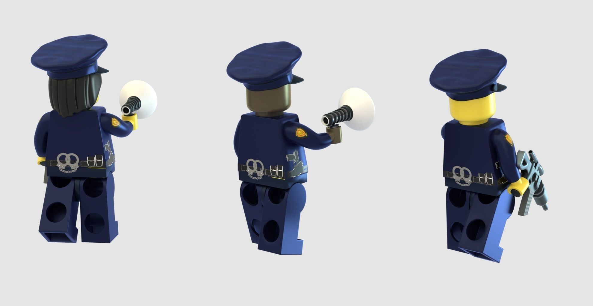 Lego police convoy with prisoners 3D model_6