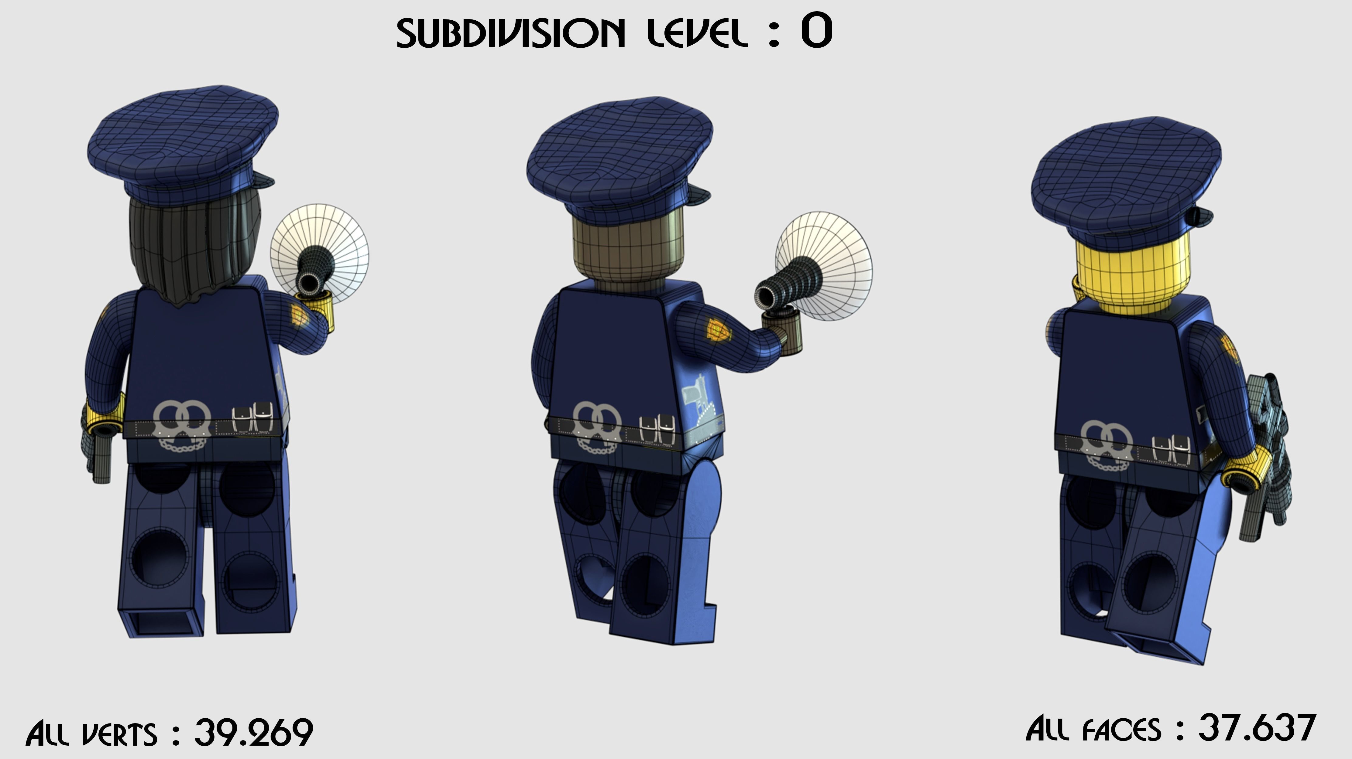 Lego police convoy with prisoners 3D model_12