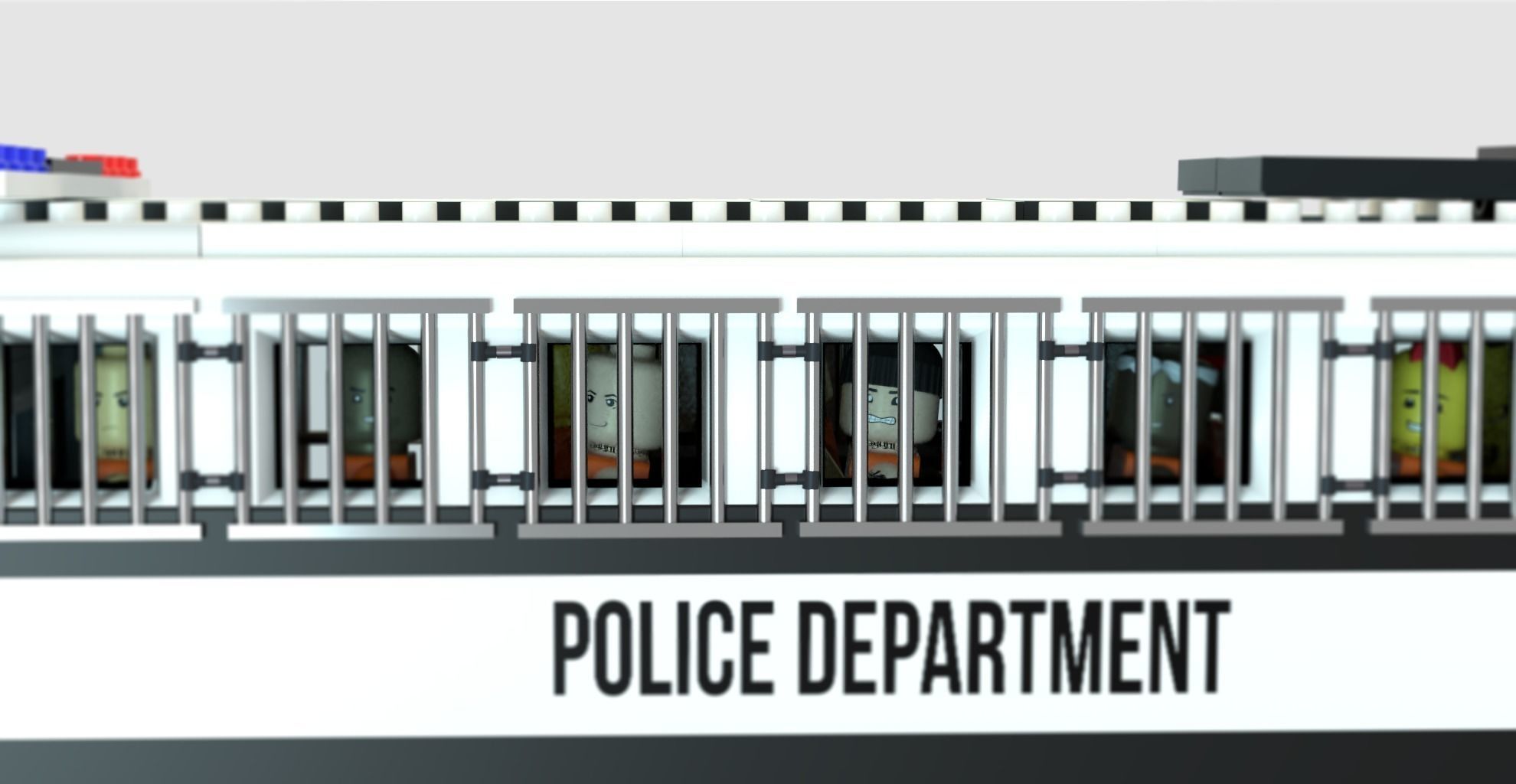 Lego police convoy with prisoners 3D model_4