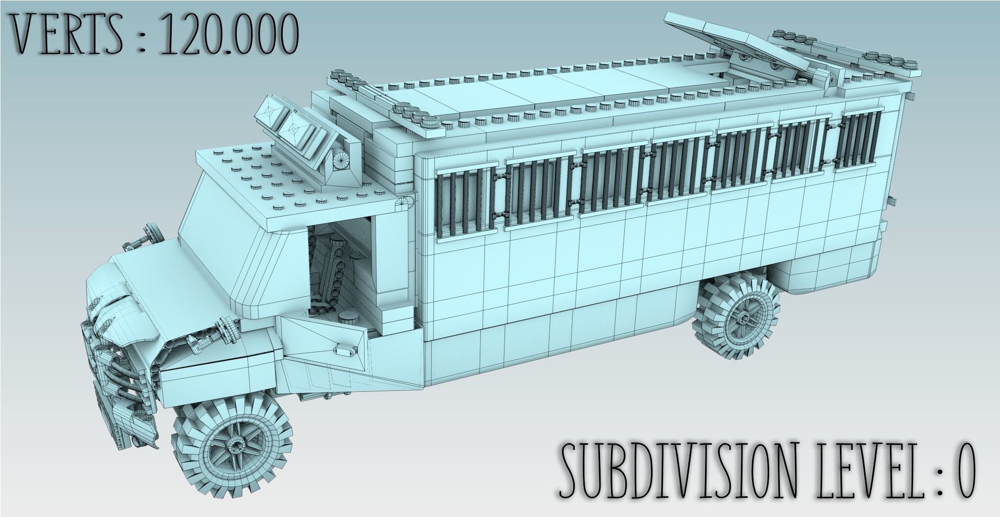 Lego police convoy with prisoners 3D model_13