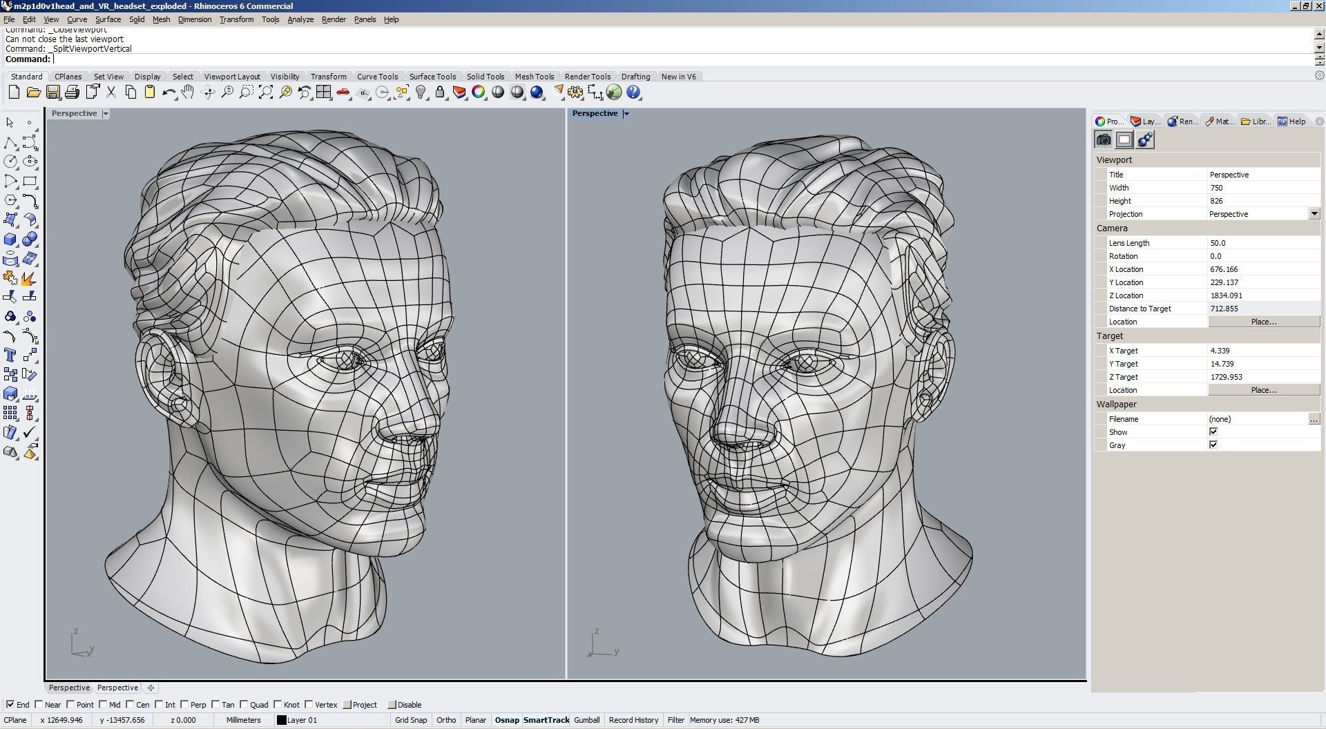 CAD Male Head Model M2P1D0V1head and VR headset template 3D model_15