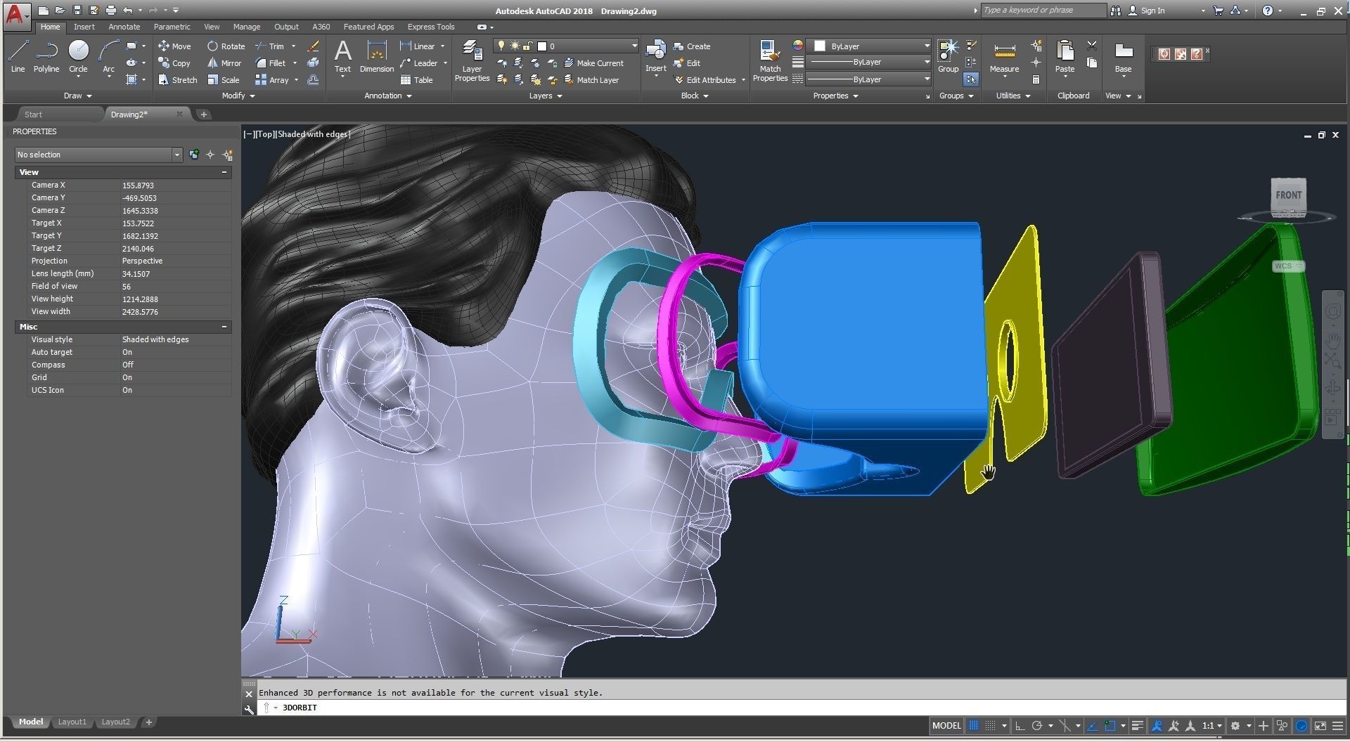 CAD Male Head Model M2P1D0V1head and VR headset template 3D model_23