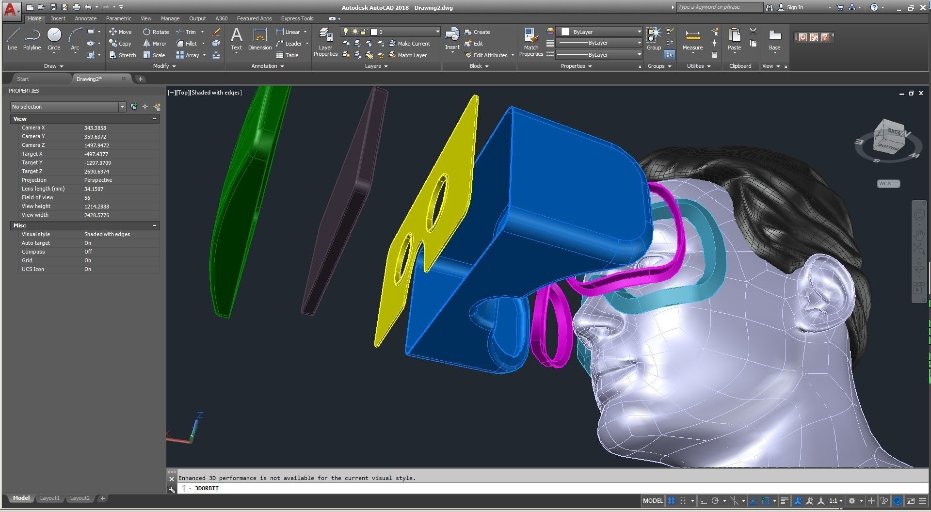 CAD Male Head Model M2P1D0V1head and VR headset template 3D model_24