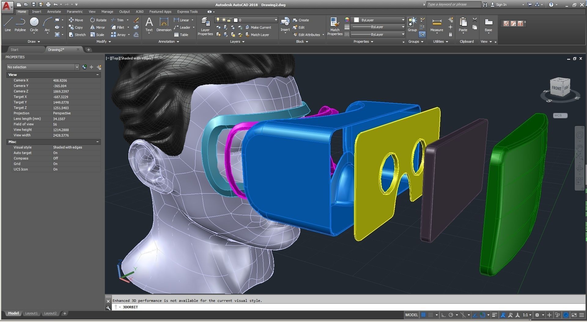 CAD Male Head Model M2P1D0V1head and VR headset template 3D model_22
