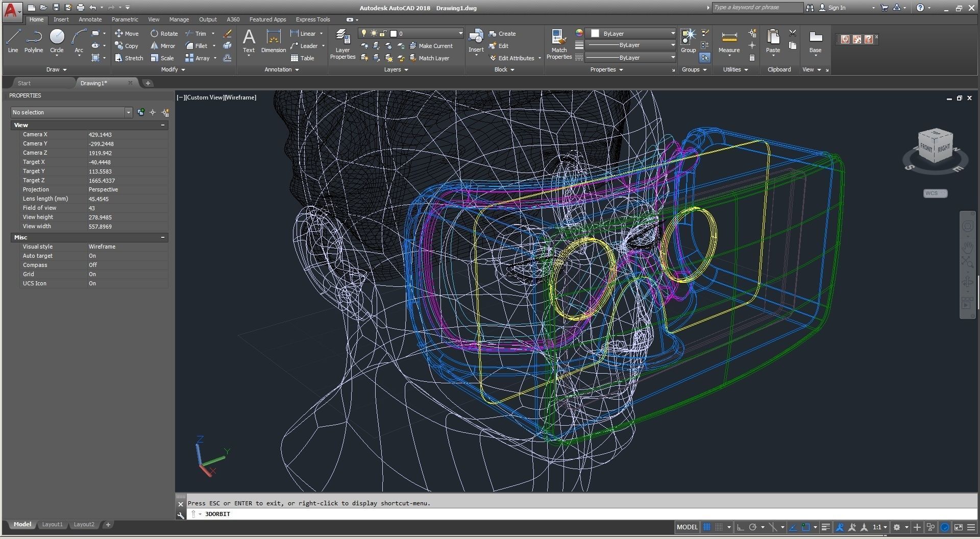 CAD Male Head Model M2P1D0V1head and VR headset template 3D model_21