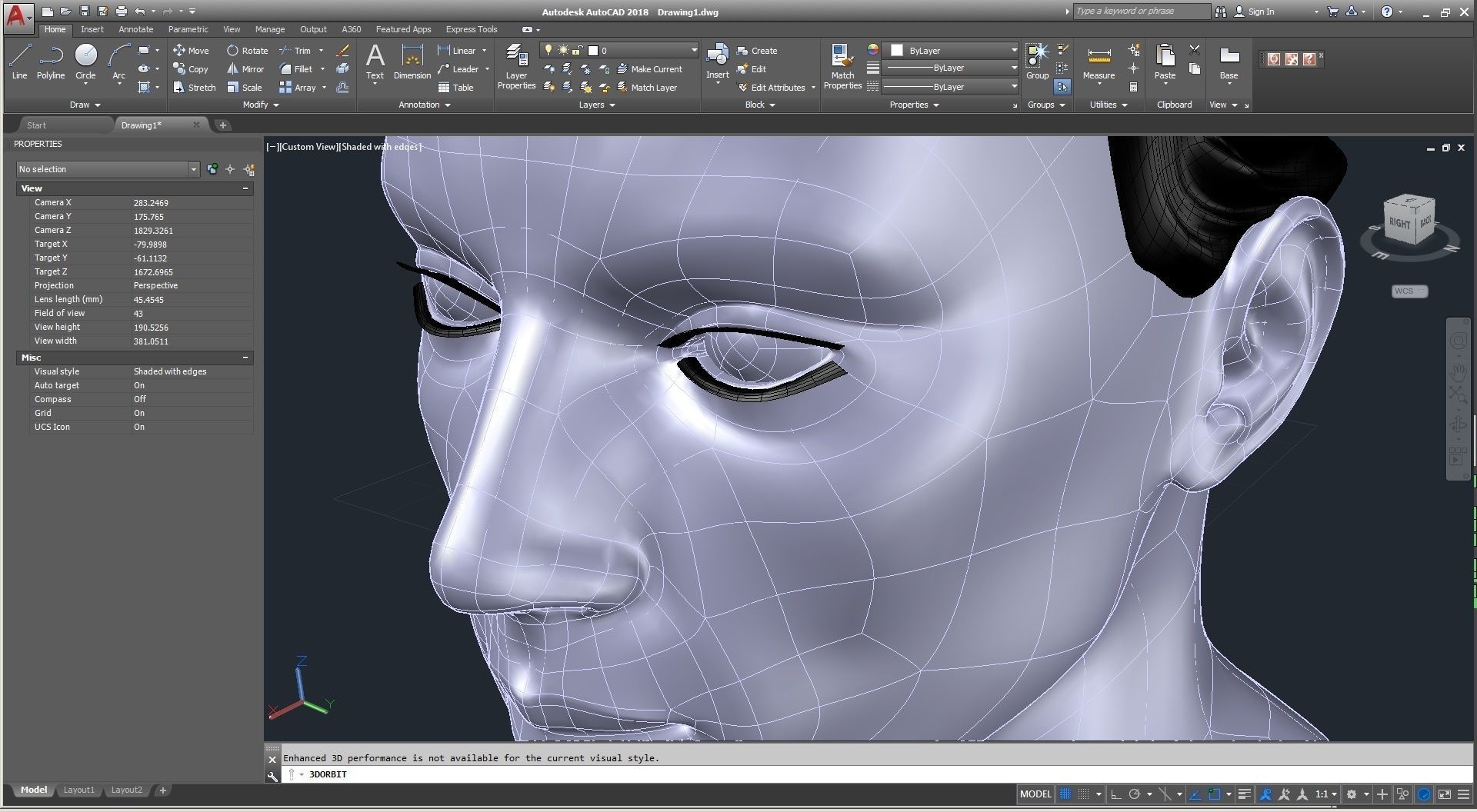 CAD Male Head Model M2P1D0V1head and VR headset template 3D model_19