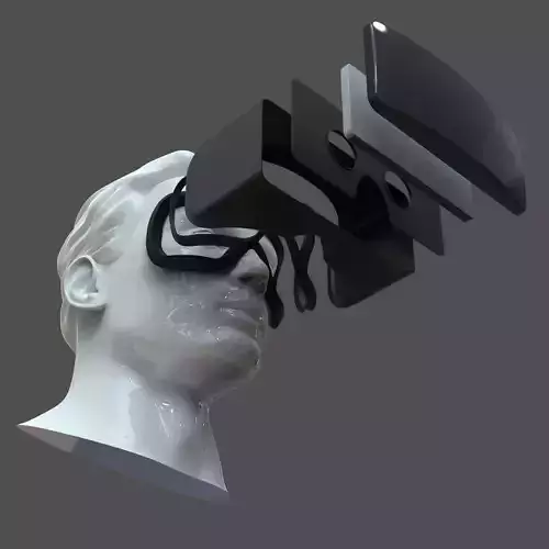 CAD Male Head Model M2P1D0V1head and VR headset template 3D model