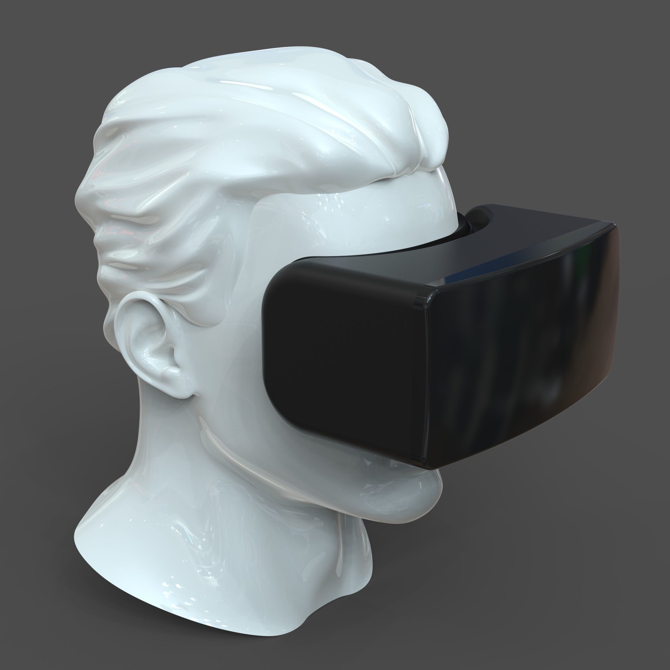 CAD Male Head Model M2P1D0V1head and VR headset template 3D model_6