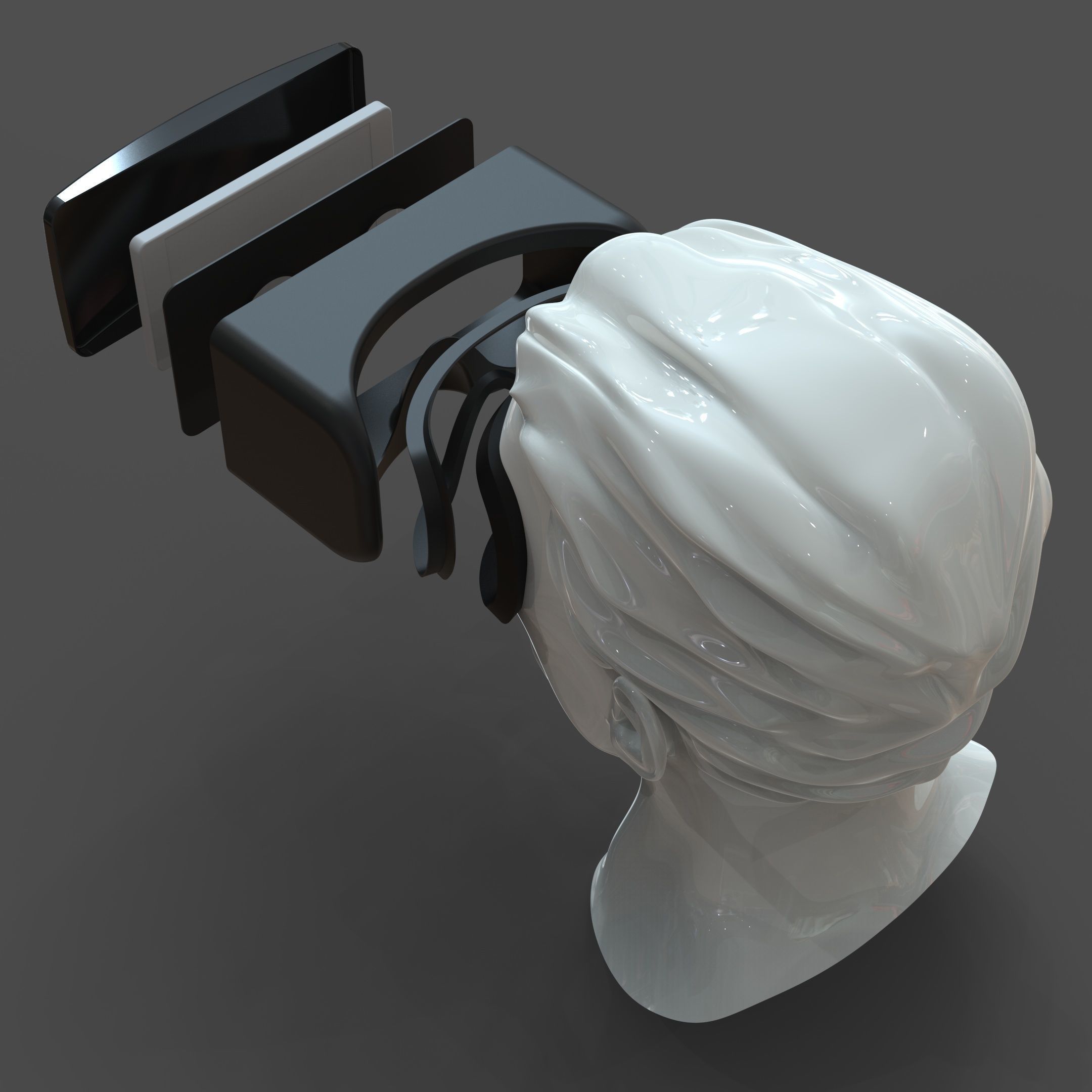 CAD Male Head Model M2P1D0V1head and VR headset template 3D model_8