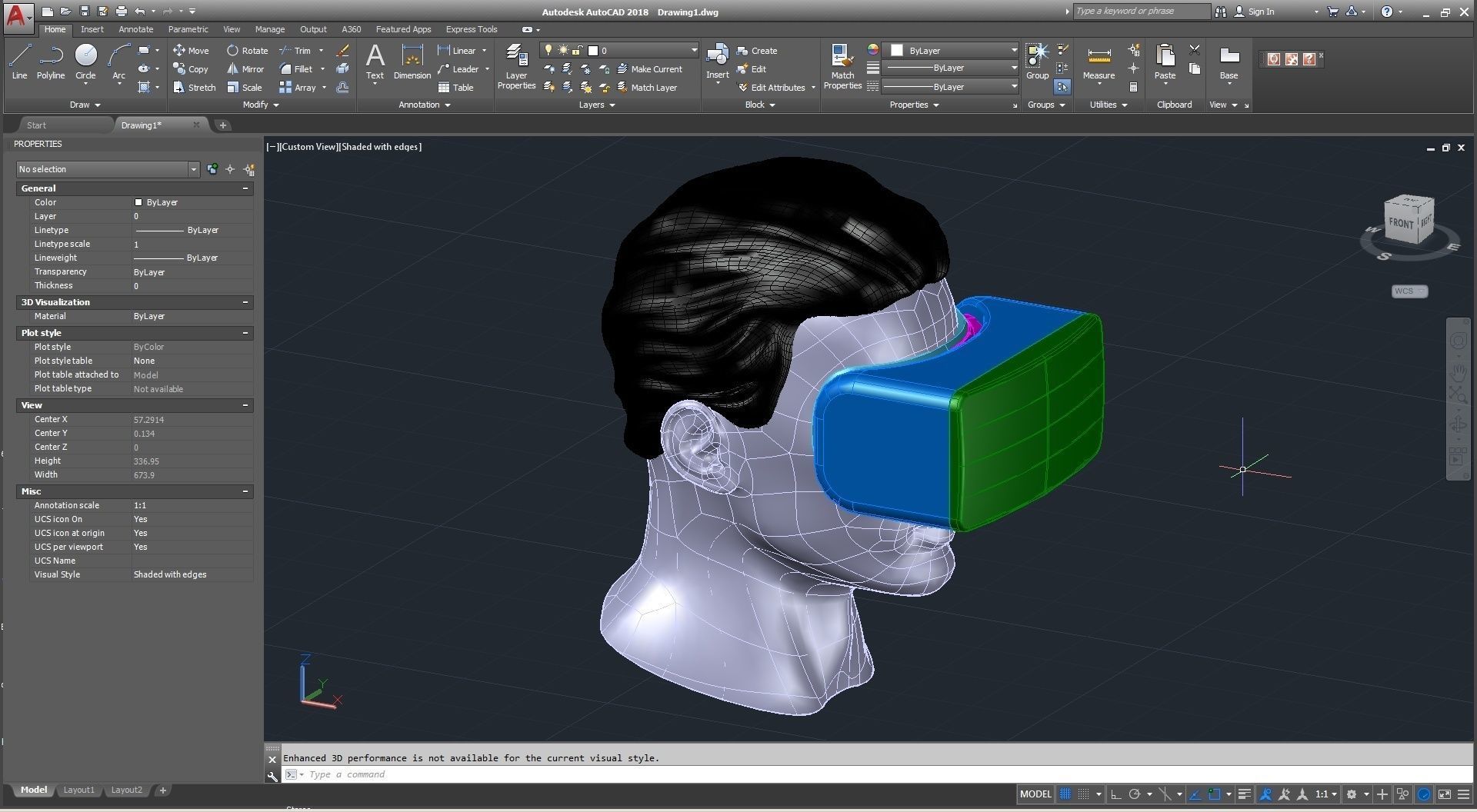 CAD Male Head Model M2P1D0V1head and VR headset template 3D model_16