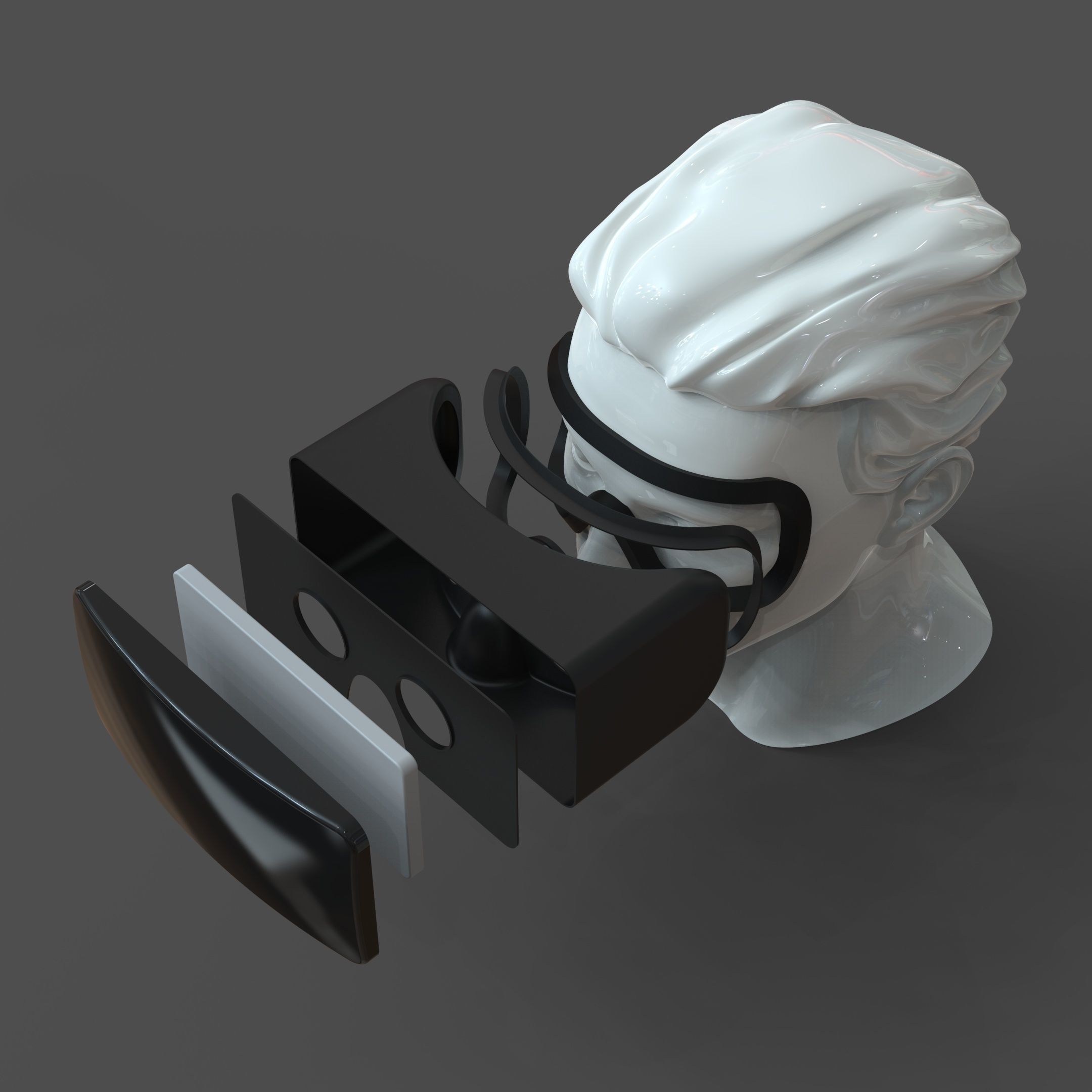 CAD Male Head Model M2P1D0V1head and VR headset template 3D model_7