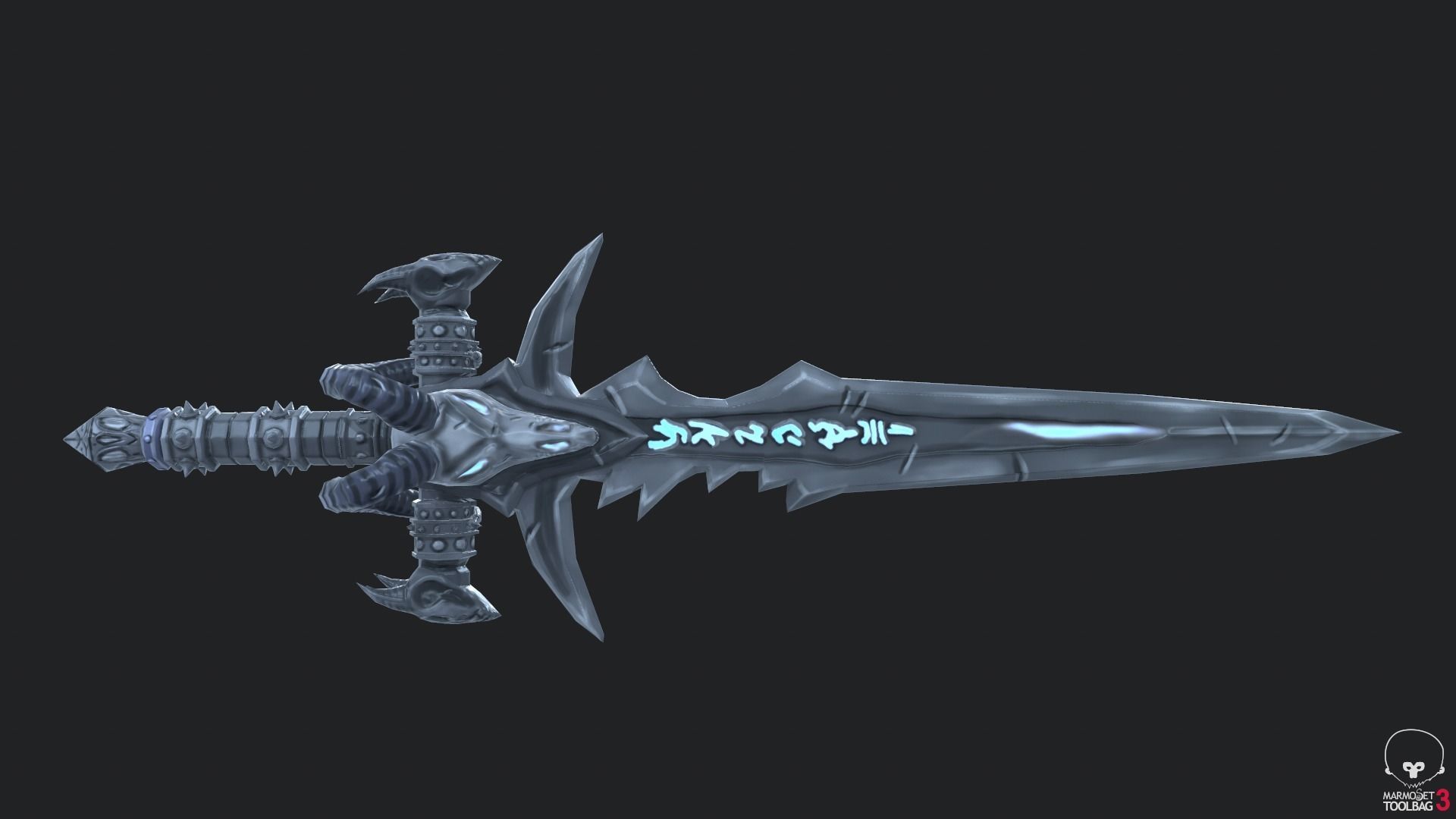 Frostmourne sword with lights Low-poly 3D model_4