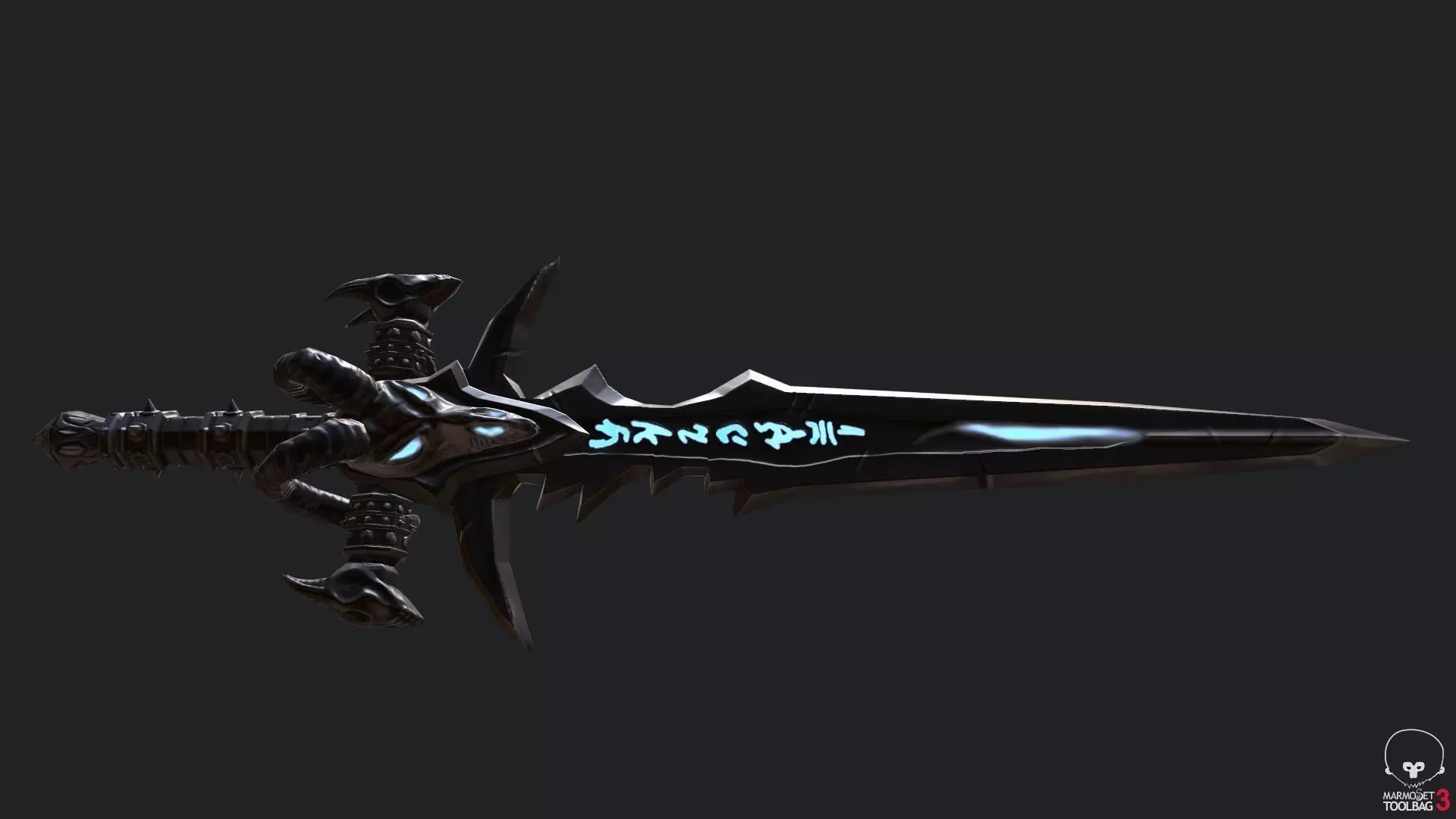 Frostmourne sword with lights Low-poly 3D model_0