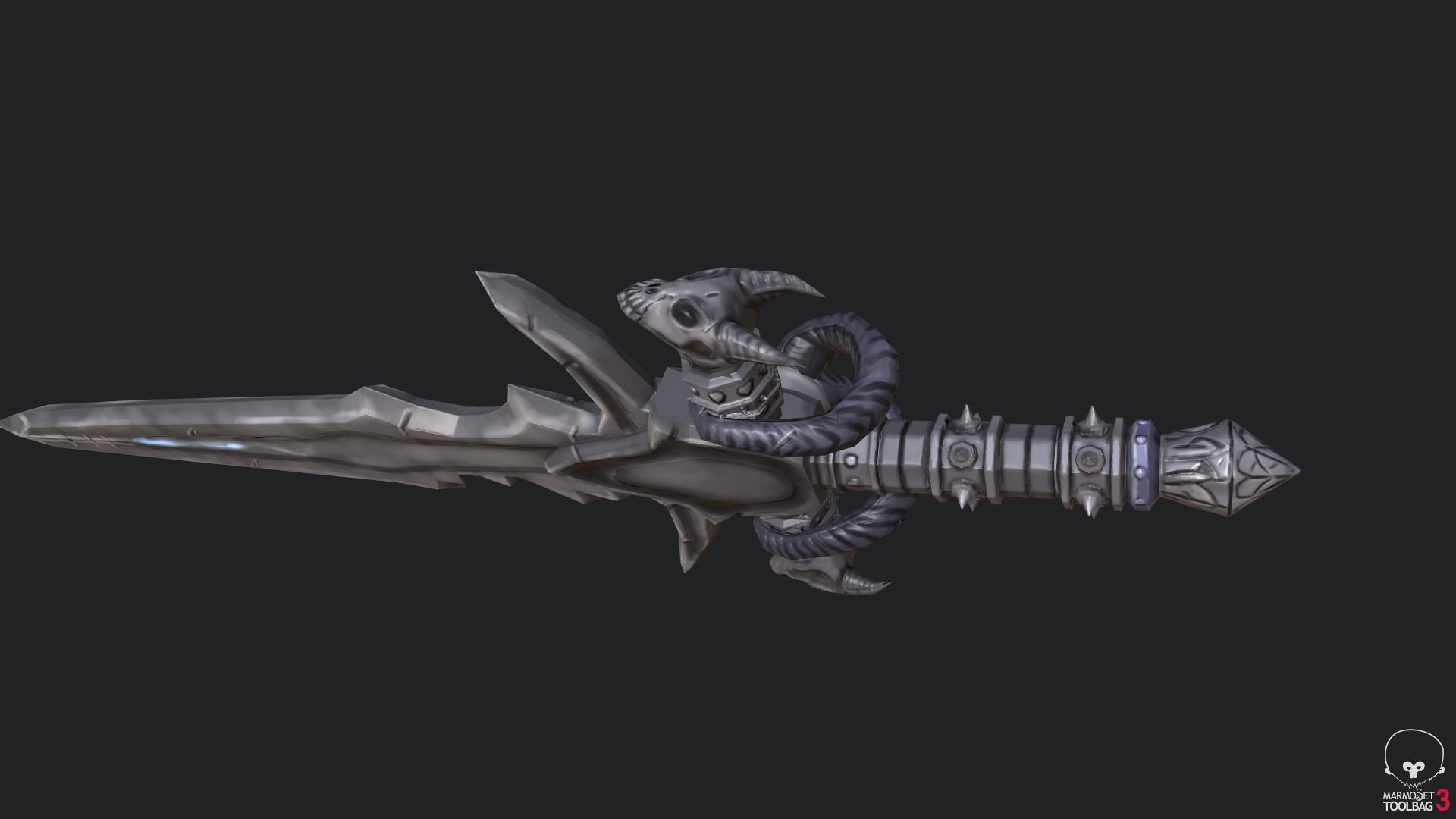 Frostmourne sword with lights Low-poly 3D model_1