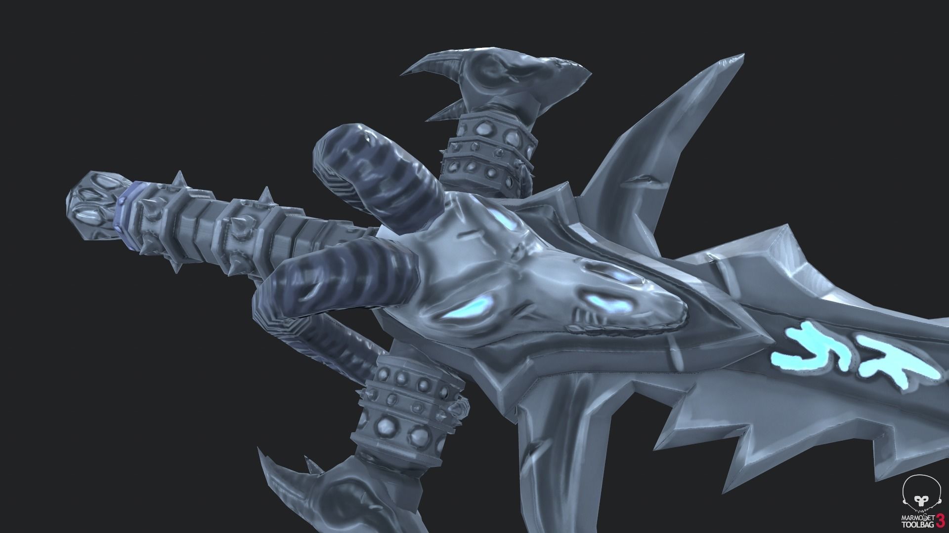 Frostmourne sword with lights Low-poly 3D model_6