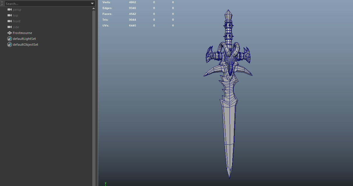 Frostmourne sword with lights Low-poly 3D model_7