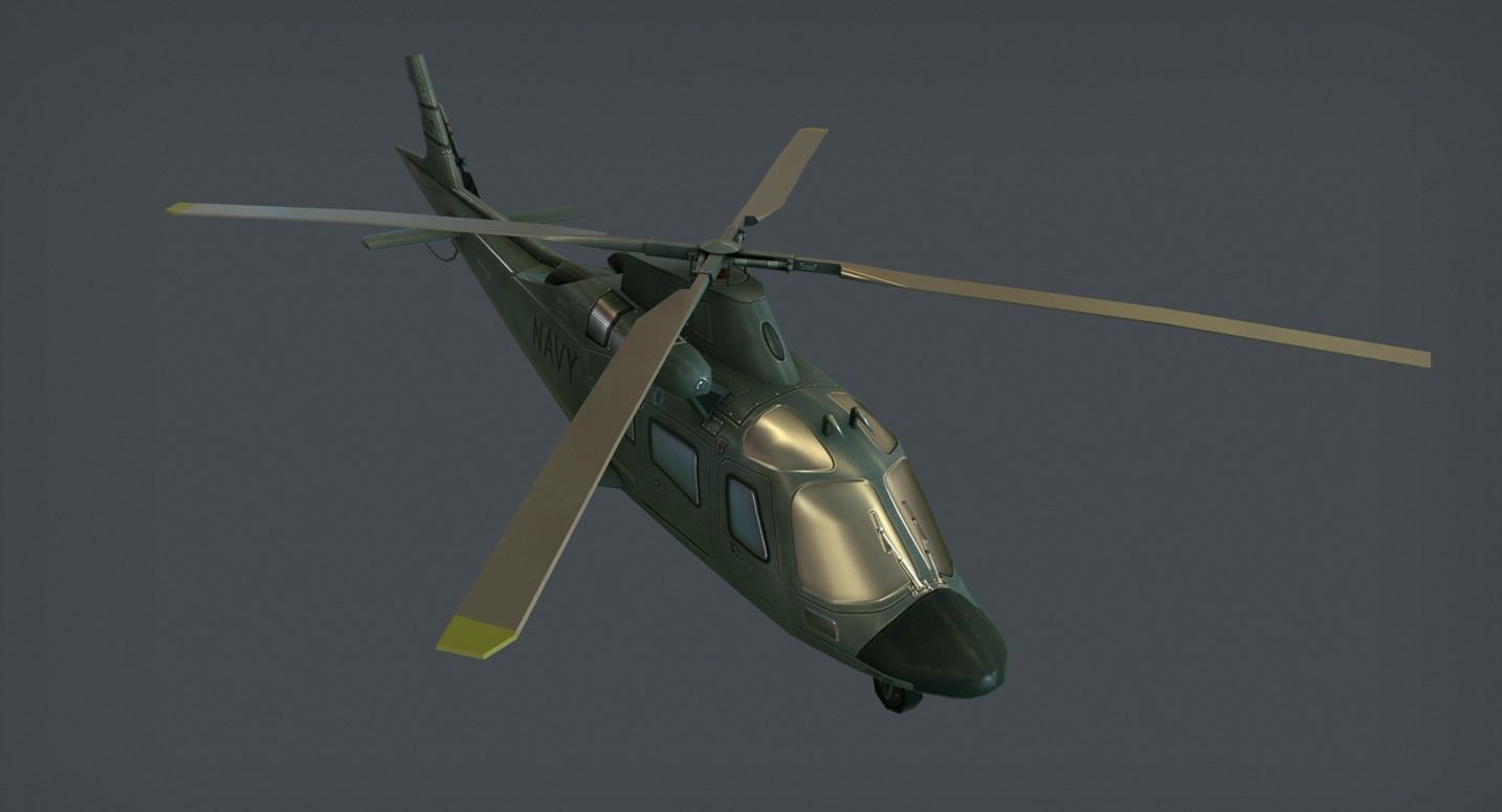 Agusta AW-109 Low-poly 3D model_3