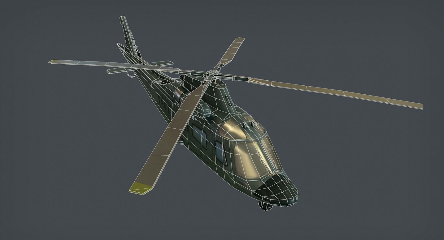 Agusta AW-109 Low-poly 3D model_7