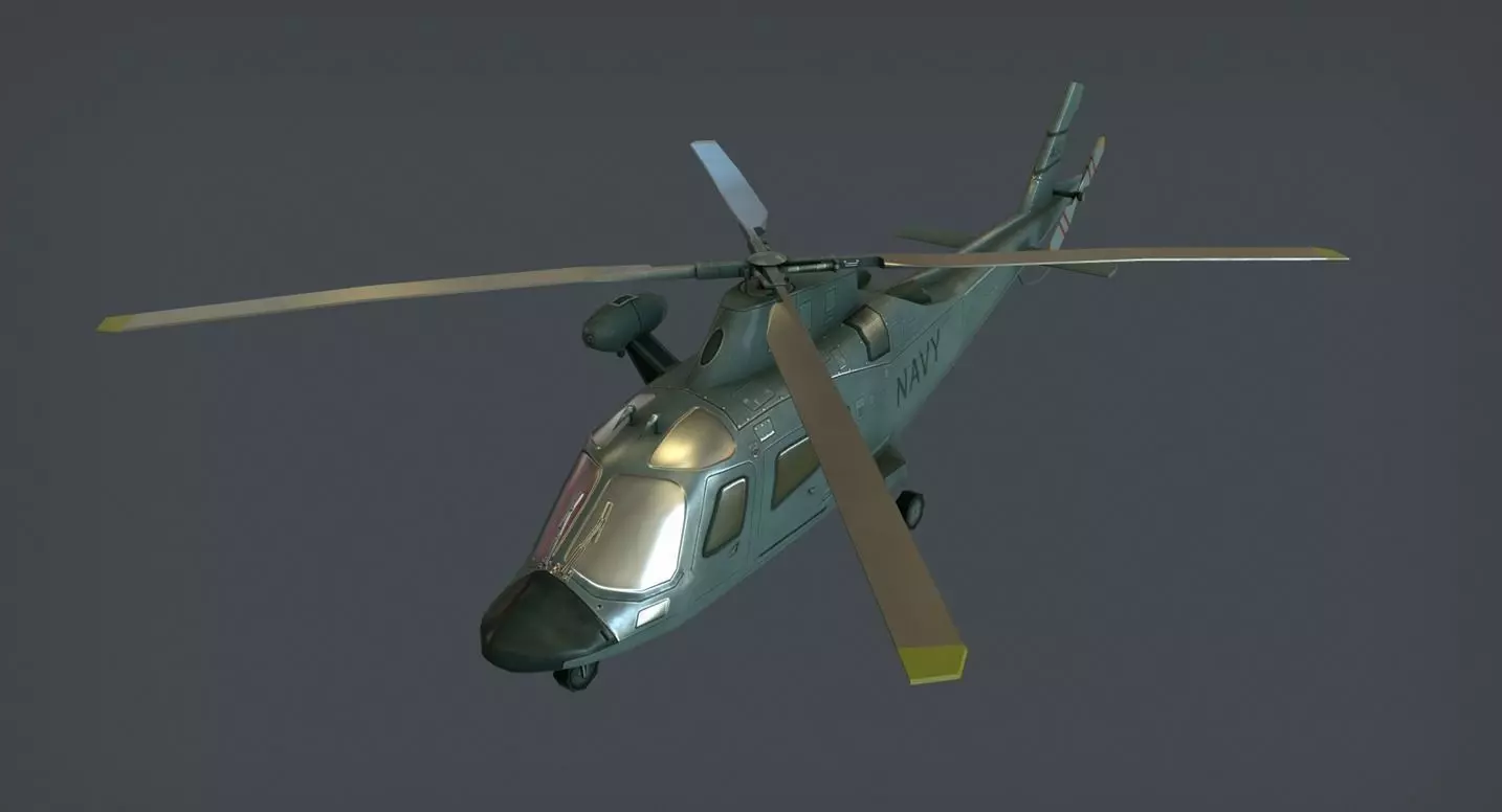Agusta AW-109 Low-poly 3D model_0