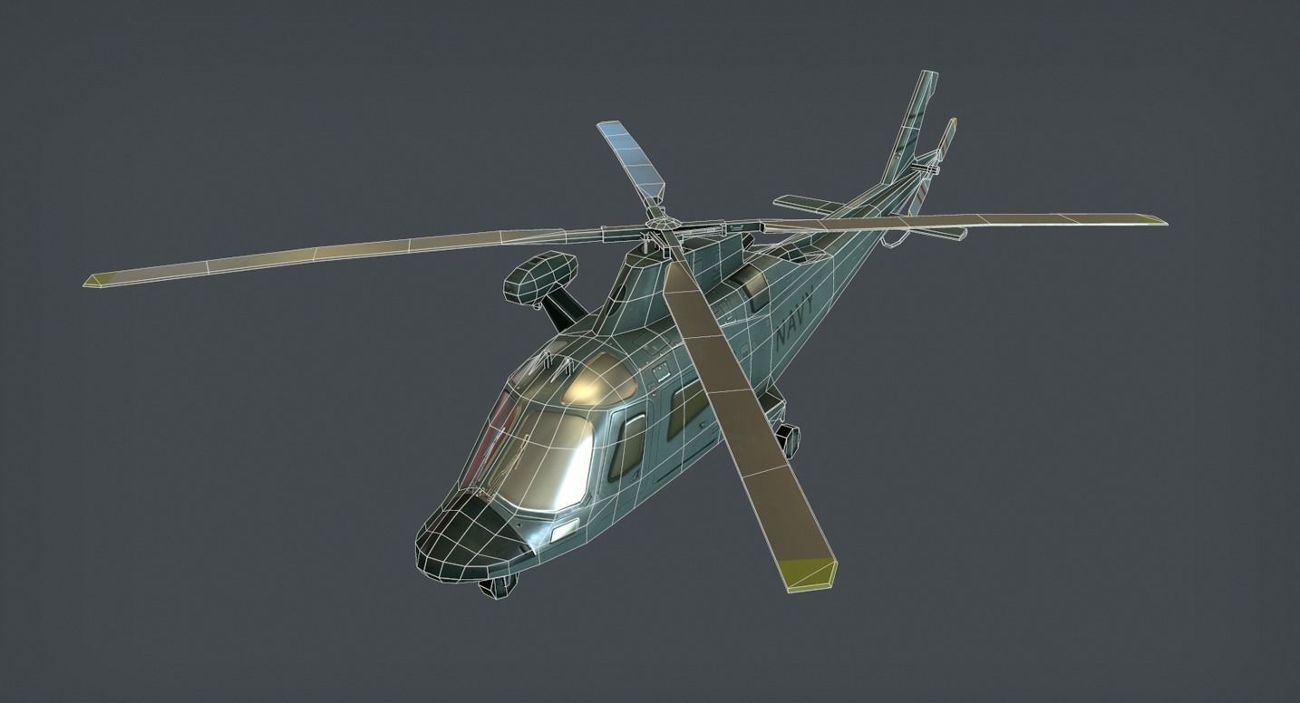 Agusta AW-109 Low-poly 3D model_4