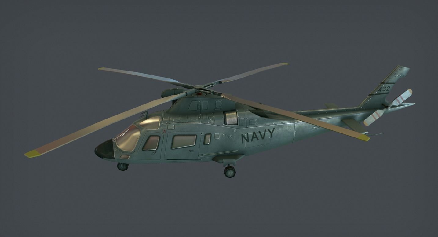 Agusta AW-109 Low-poly 3D model_1