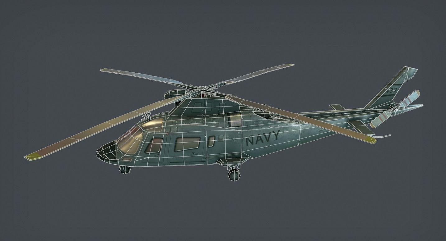 Agusta AW-109 Low-poly 3D model_5