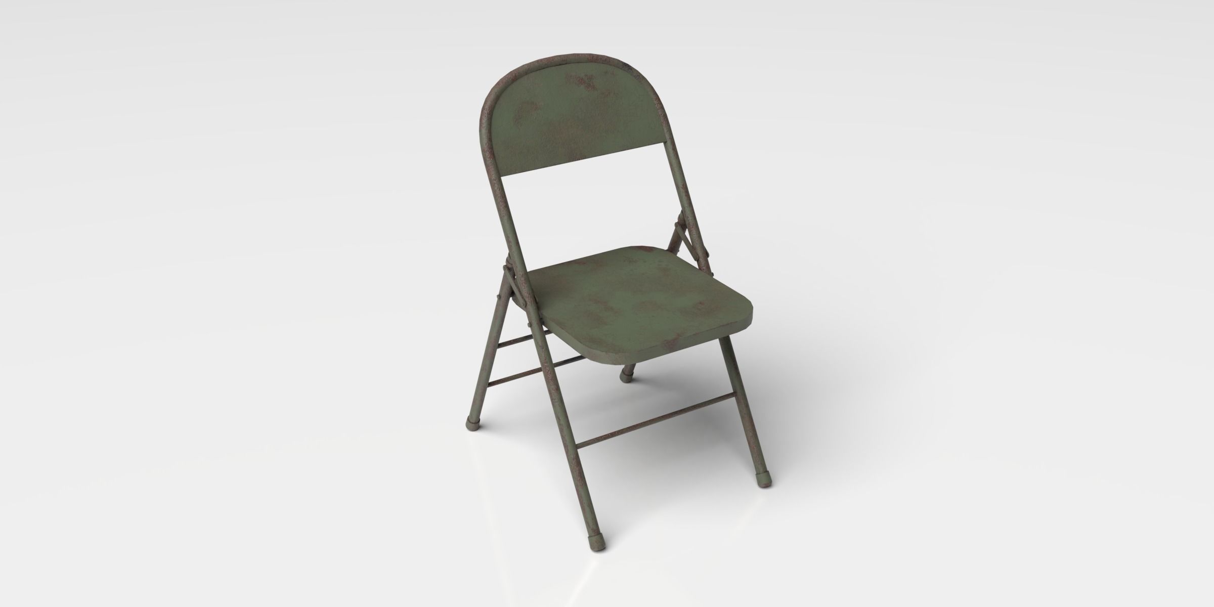 Folding Chair Low-poly 3D model_4