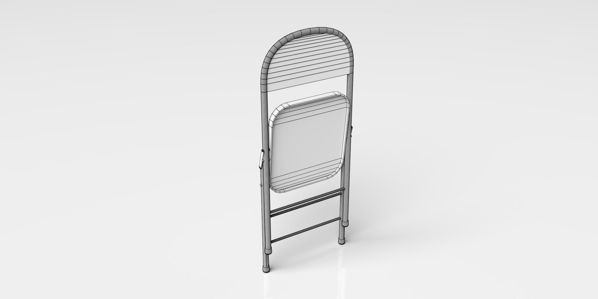 Folding Chair Low-poly 3D model_7