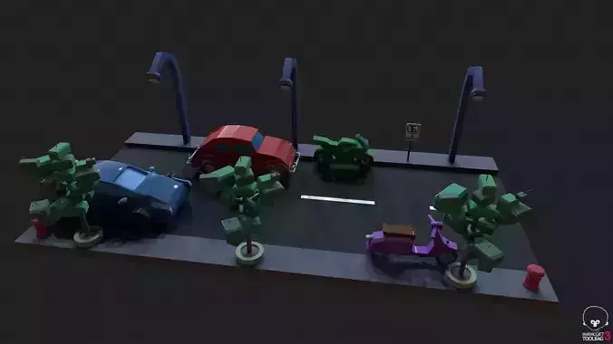 Game Jam Street Pack Runner Free low-poly 3D model