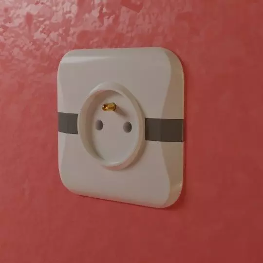 electric outlet 2 Low-poly 3D model_0