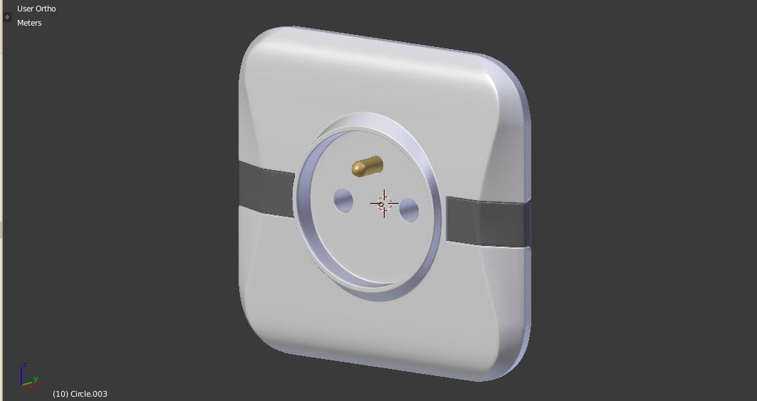 electric outlet 2 Low-poly 3D model_4