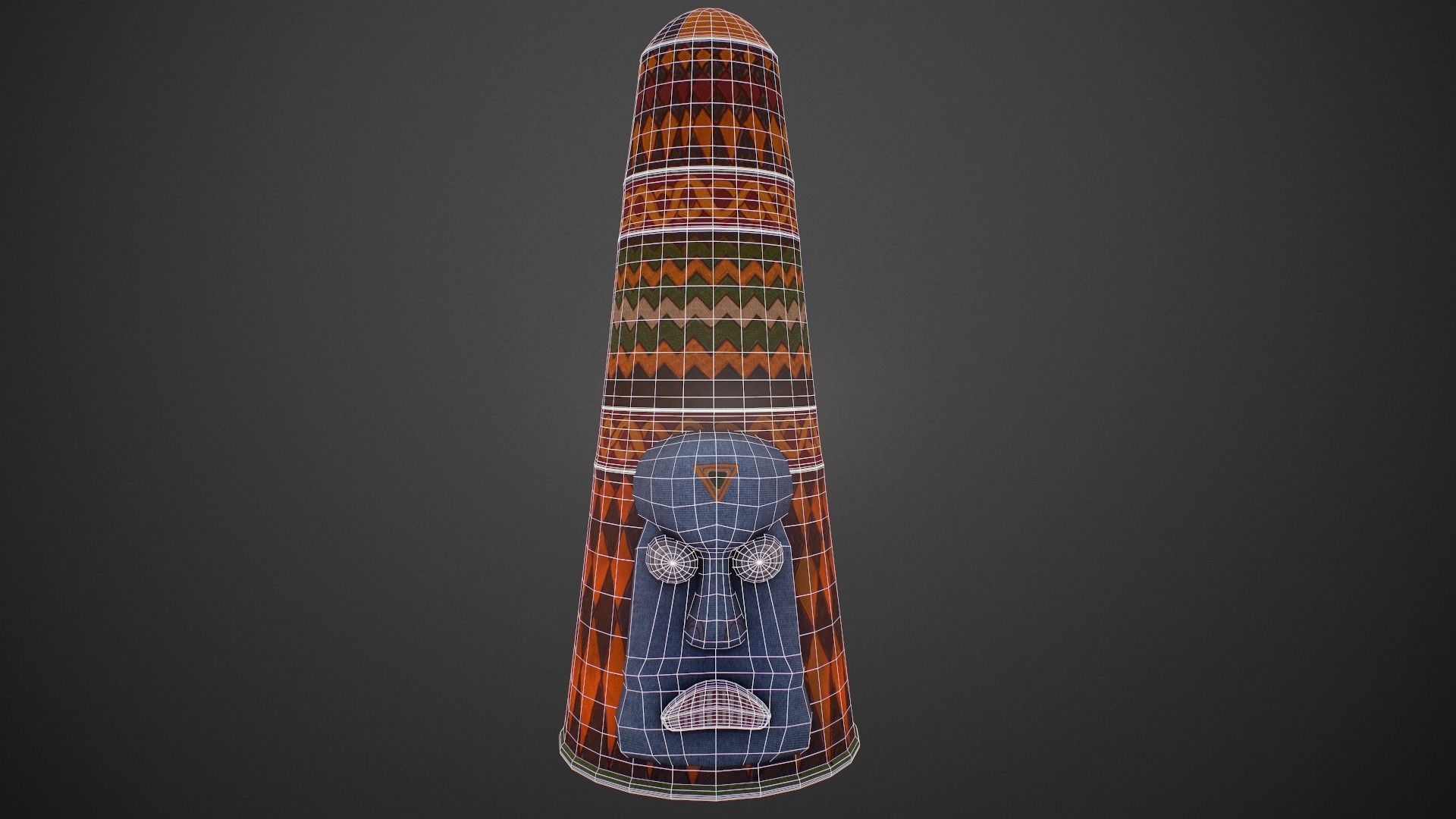 Yoruba crown Low-poly 3D model_5