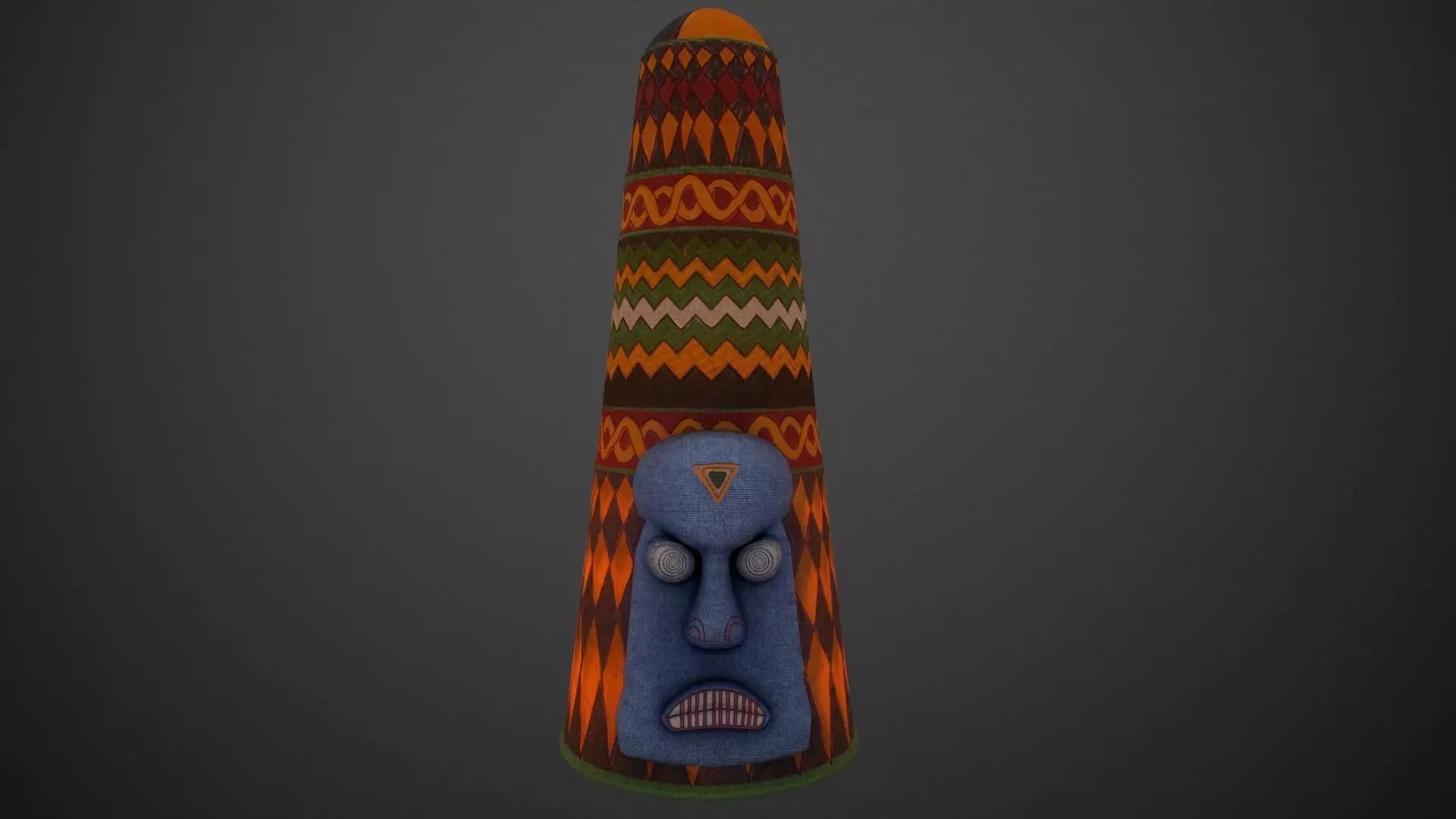 Yoruba crown Low-poly 3D model_0